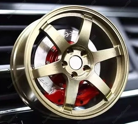 Car Air Freshener Vent - TE37 Wielrandmodel Auto Luchtverfrisser Draaiende Aluminium
