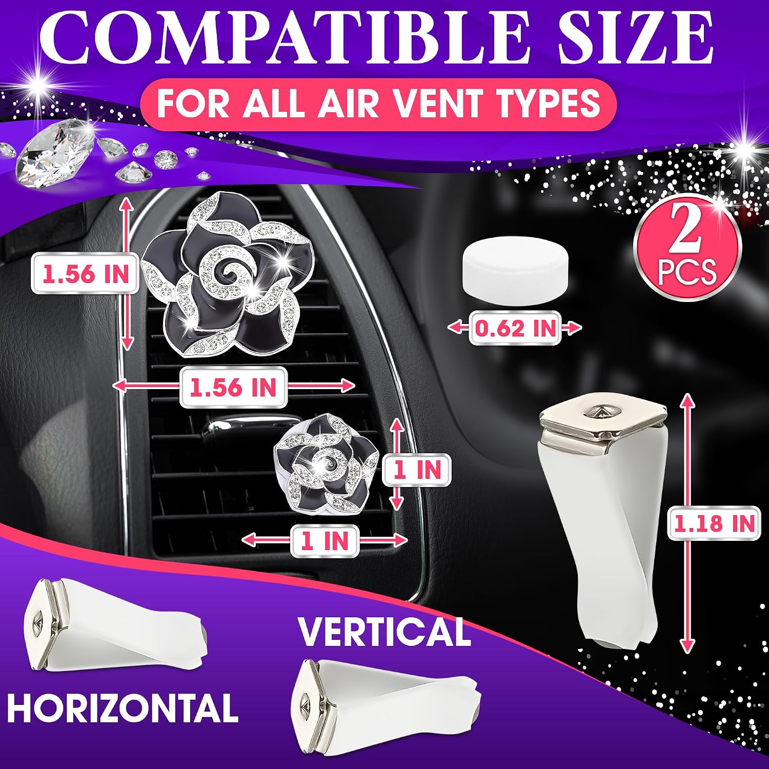 2 stuks Camellia autoluchtverf - Car Air Freshener Vent recensie en prijs